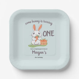 Some Bunny Is One Boys Girls第1誕生日 ペーパープレート