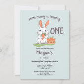 Some Bunny Is One Boys Girls第1誕生日 招待状 (正面)
