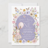 Some Bunny Is ONE First 1st Birthday Invitation 招待状 (正面)