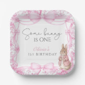 Some Bunny Is One Girl 1st Birthday ペーパープレート (正面)
