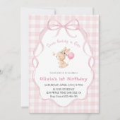 Some Bunny Is One Girl 1st Birthday Party 招待状 (正面)