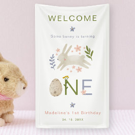 Some Bunny Is One Girl 1st Birthday Welcome 横断幕
