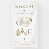 Some Bunny Is One Girl 1st Birthday Welcome 横断幕 (縦)