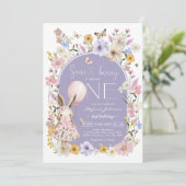 Some Bunny is ONE Girl Birthday Invitation 招待状 (スタンド正面)