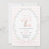 Some Bunny is One Girl's 1st Birthday 招待状 (正面)