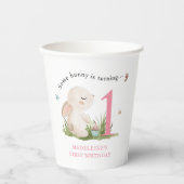 Some Bunny is One Girl's Pink 1st Birthday 紙コップ (正面)