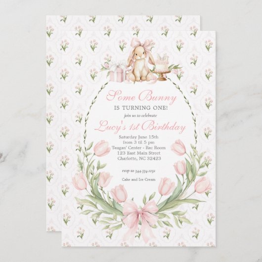 Some Bunny is One Invitation, Bunny Birthday 招待状 (正面/裏面)