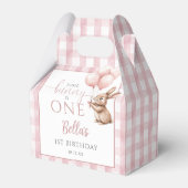 Some Bunny Is One Pink Balloons 1st Birthday フェイバーボックス (正面サイド)
