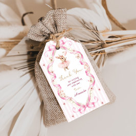 Some Bunny is One Pink Bow Gingham 1st Birthday ギフトタグ