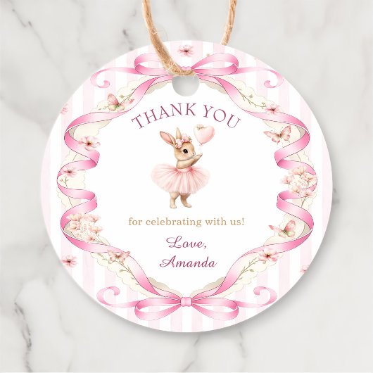 Some Bunny is One Pink Bow Gingham 1st Birthday フェイバータグ