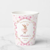 Some Bunny is One Pink Bow Gingham 1st Birthday 紙コップ (裏面)
