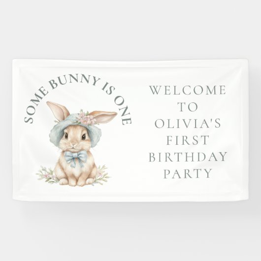 Some Bunny Is One Welcome 1st Birthdayパーティー 横断幕 (横)