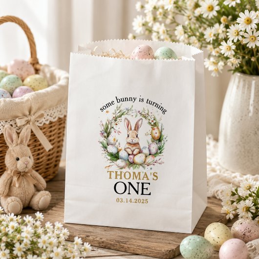 Some bunny Is Turning one 1歳の誕生日 フェイバーバッグ