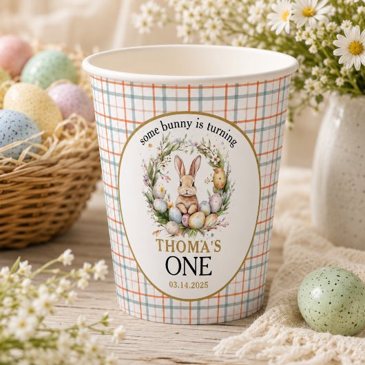 Some bunny Is Turning one 1歳の誕生日 紙コップ