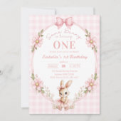 Some Bunny is Turning One 1st Birthday 招待状 (正面)