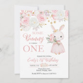 Some Bunny is Turning One 1st Birthday 招待状 (正面)