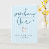 Some Bunny is turning One 1st Birthday Celebration カード (黄色い花)