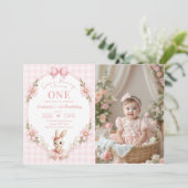 Some Bunny is Turning One 1st Birthday Photo 招待状 (スタンド正面)