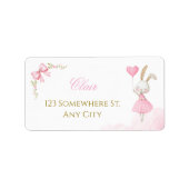 Some Bunny is Turning One 1st Birthday, Pink Bow ラベル (正面)