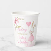 Some Bunny is Turning One 1st Birthday, Pink Bow 紙コップ (正面)