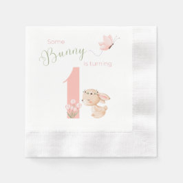 Some BUNNY is turning ONE dessert napkin 縁ありカクテルナプキン