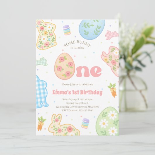 Some Bunny is Turning One Pastel Birthday 招待状 (スタンド正面)