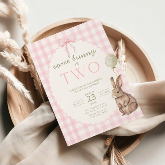 Some Bunny is Two バースデー招待状 イースター 招待状