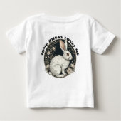 Some Bunny Loves Me Monochrome Easter Spring Flora ベビーTシャツ (裏面)