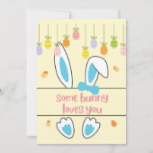 「Some bunny loves you」イースターの面白い駄洒落 カード (正面)