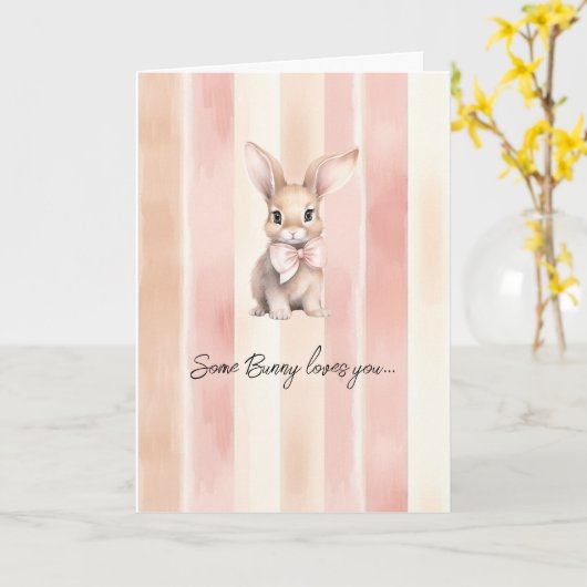 Some Bunny Loves You カード (黄色い花)