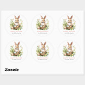 Some Bunny Loves You | 春の花とイースターのウサギ ラウンドシール (シート)