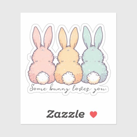 Some Bunny Loves You Custom Contour シール (シート)