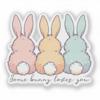 Some Bunny Loves You Custom Contour シール