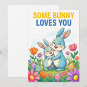 Some Bunny Loves You Cute Easter Bunny Card シーズンカード (正面/裏面)