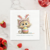 Some Bunny Loves You Cute Easter Cat Napkins スタンダードランチョンナプキン (インサイチュ)
