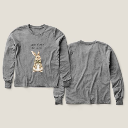 Some Bunny Loves You Green Bow Easter (デザイン 正面＆背面)