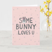 Some Bunny Loves You Greeting Card カード (黄色い花)