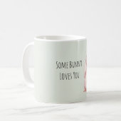Some Bunny Loves You Mint Bow Heart Tail コーヒーマグカップ (正面左)