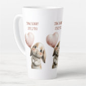 Some Bunny Loves You with Heart Balloon カフェラテマグ (左アングル)