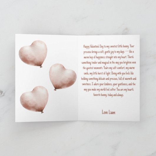 Some Bunny Loves You with Heart Balloon カード (内部)