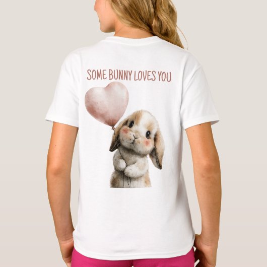 Some Bunny Loves You with Heart Balloon Tシャツ (裏面)
