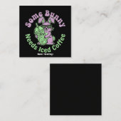  Some Bunny Needs Iced Coffee Retro Spring Easter  スクエア名刺 (正面/裏面)