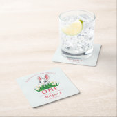 Some Bunny One Cute Rabbit Girls 1st Birthday スクエアペーパーコースター (インサイチュ)