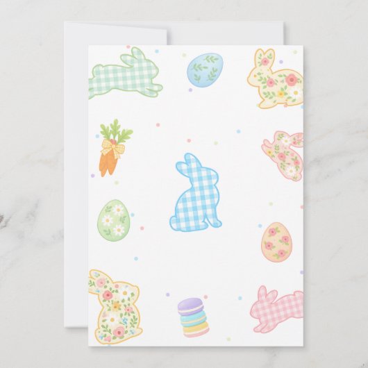 Some Bunny Pastel Floral 3rd Birthday 招待状 (裏面)