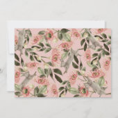 Some Bunny Pinkフローラガールフォト誕生日 招待状 (裏面)