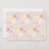 Some Bunny Pinkフローラガールフォト誕生日 招待状 (裏面)