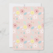 Some Bunny Pinkフローラ蝶1st誕生日 招待状 (裏面)