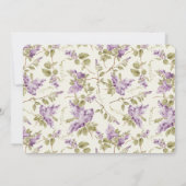 Some Bunny Purple薄紫フローラ写真1st Birthday 招待状 (裏面)