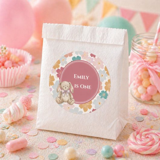 Some Bunny Sticker Bunny 1st Birthday ラウンドシール