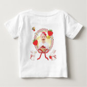 Some Bunny Strawberry Pink Birthday Photo ベビーTシャツ (裏面)